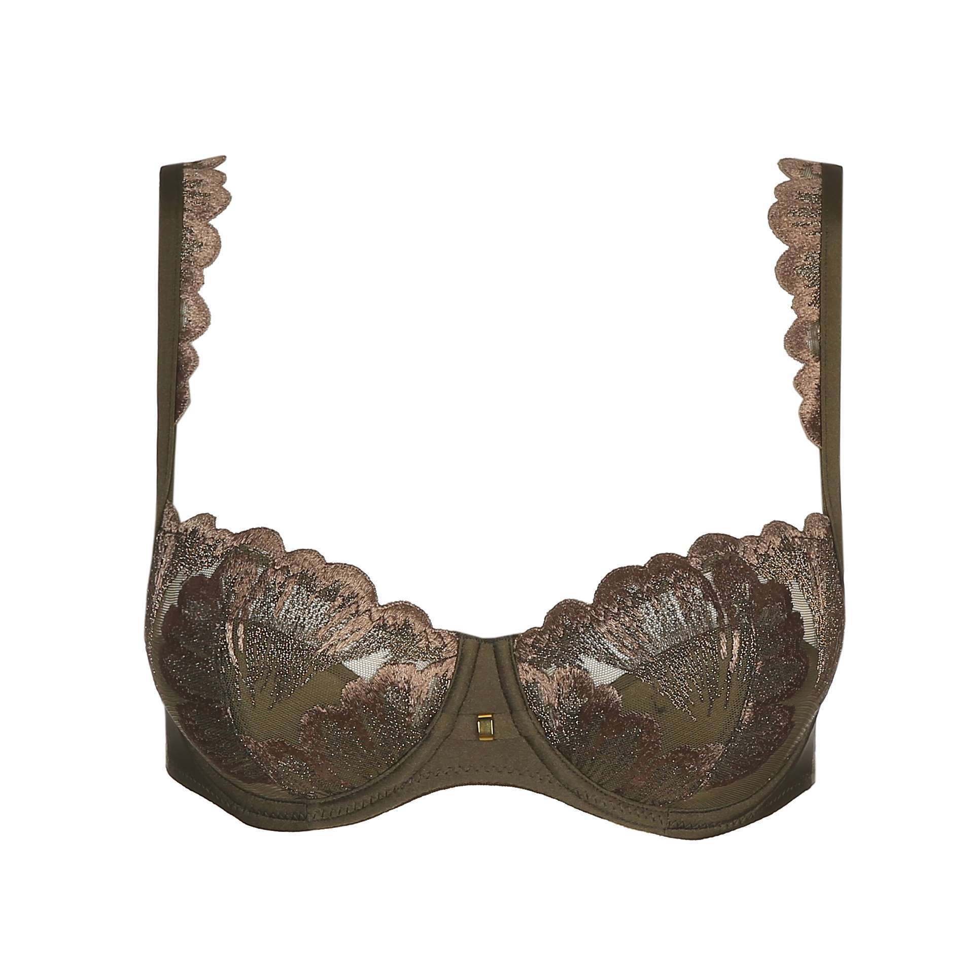 PHOEBE olive green balconnet mousse met naad