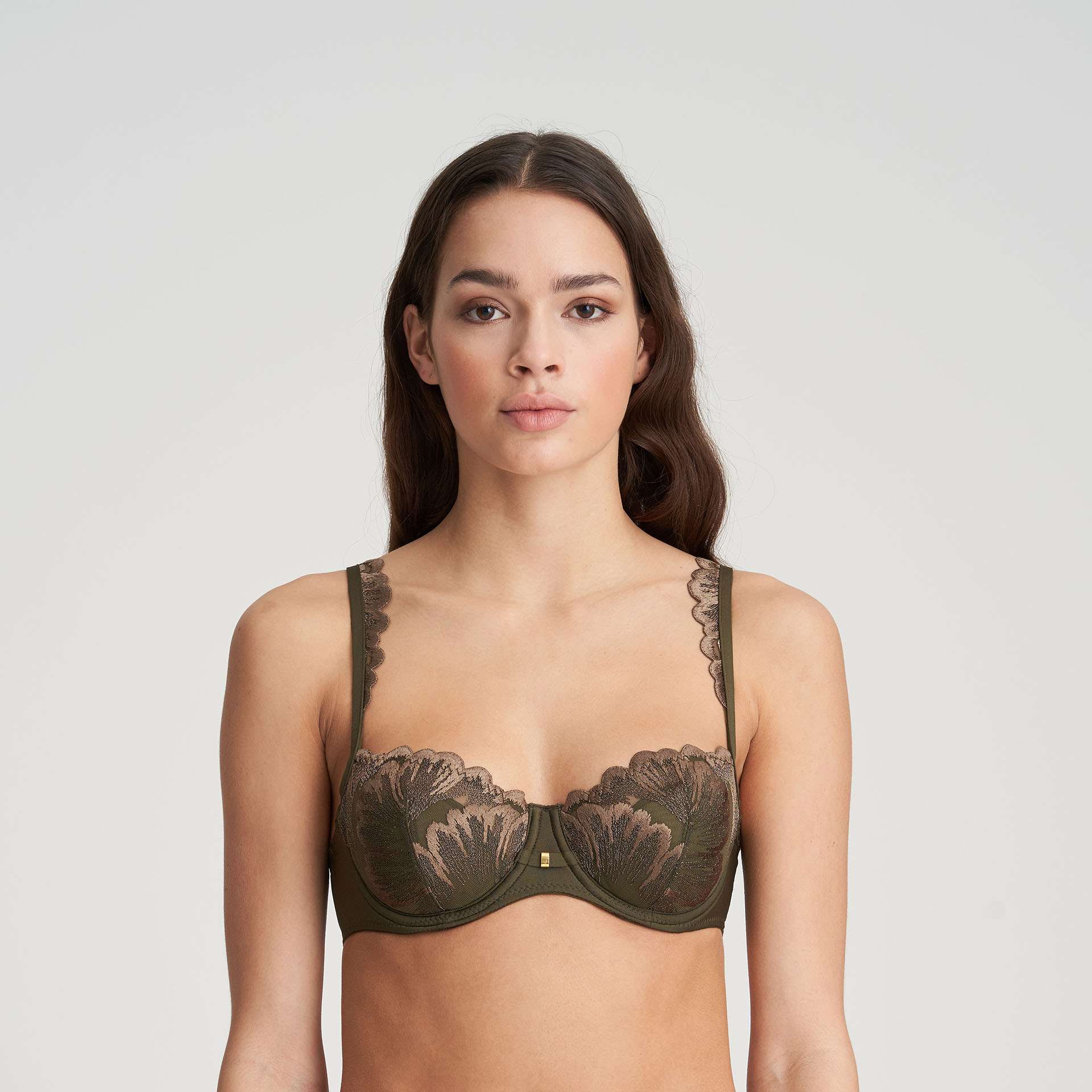 PHOEBE olive green balconnet mousse met naad