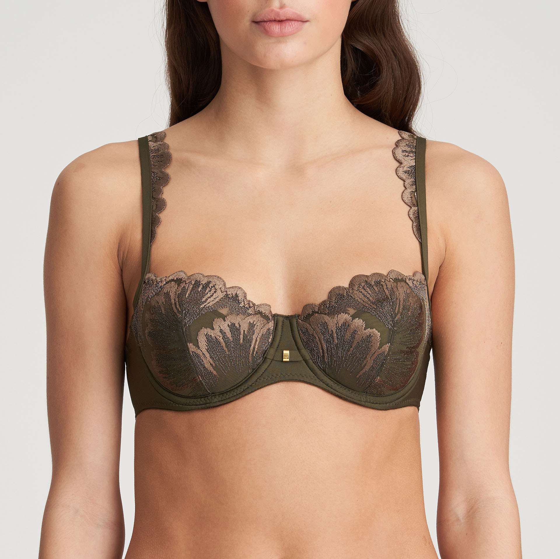 PHOEBE olive green balconnet mousse met naad
