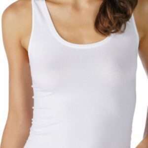 Dames hemdje brede schouderbandjes wit (katoen)