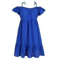 BONIFACIO electric blue badmode kort jurkje