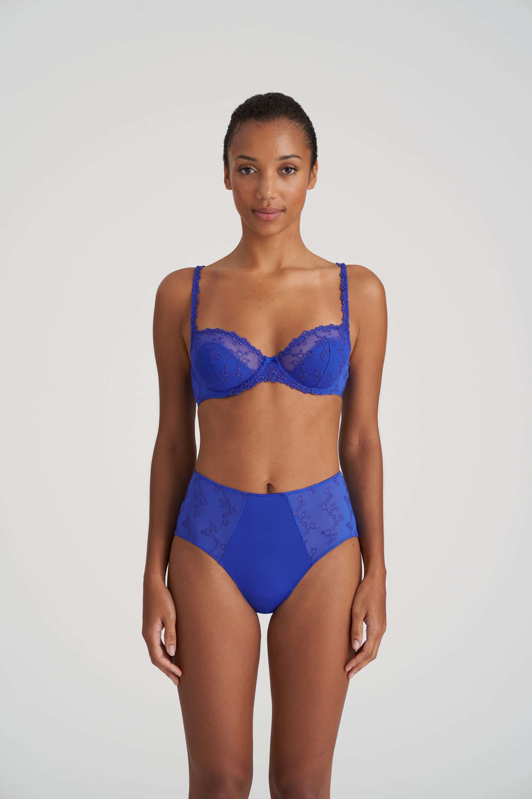 NELLIE Electric Blue plunge bh halve mousse cups NELLIE Electric Blue plunge bh halve mousse cups
