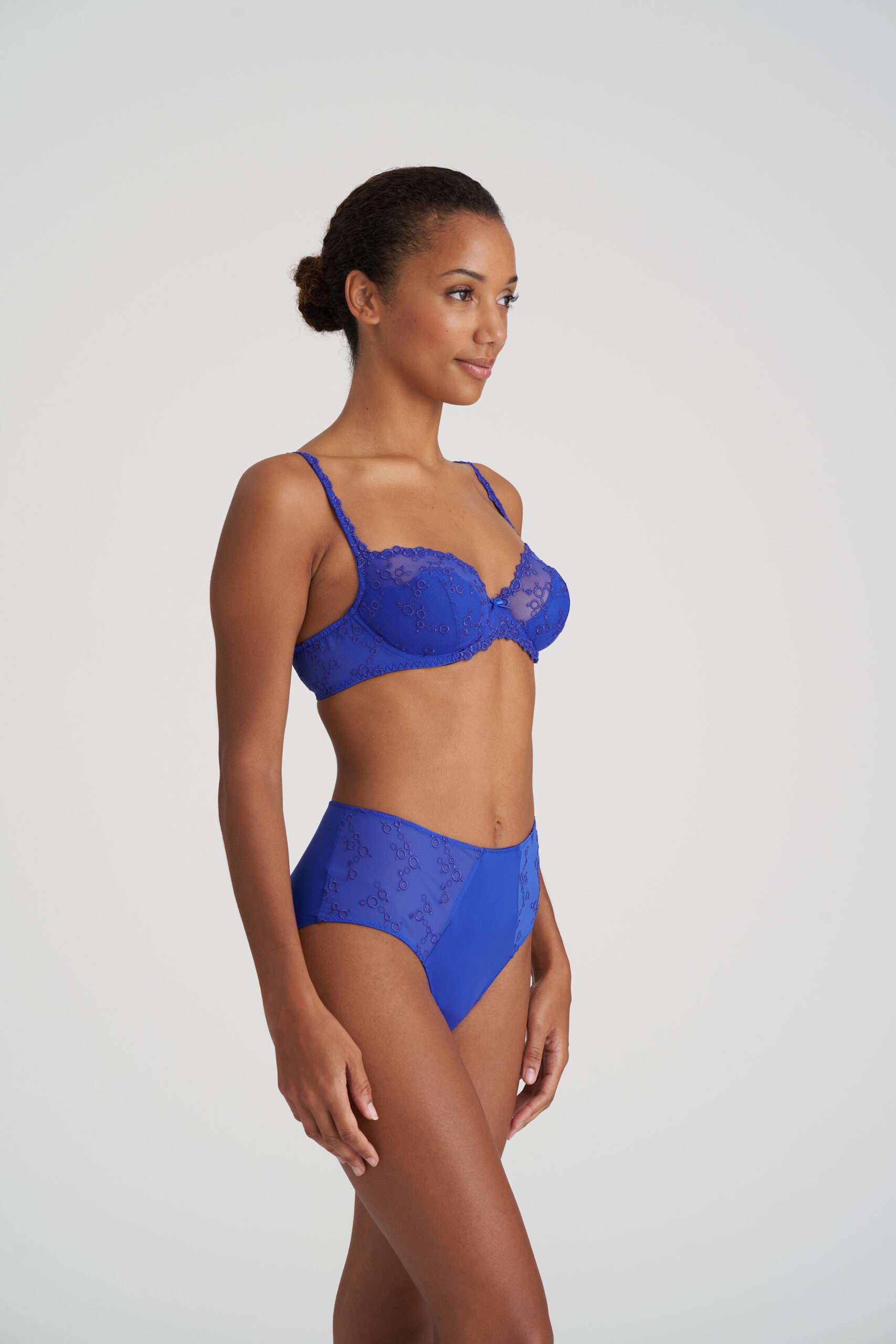 NELLIE Electric Blue plunge bh halve mousse cups NELLIE Electric Blue plunge bh halve mousse cups