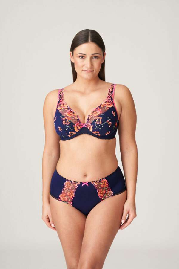DEVDAHA velvet blue plunge bh halve mousse cups