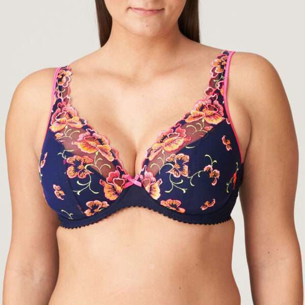DEVDAHA velvet blue plunge bh halve mousse cups