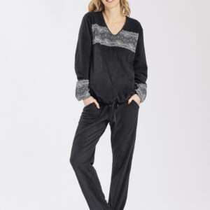 Pyjama zwart (fleece)