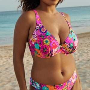 NAJAC Floral Explosion plunge bikini halve mousse cup