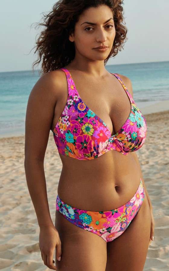 NAJAC Floral Explosion plunge bikini halve mousse cup