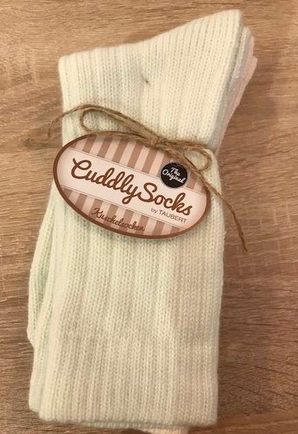 Cuddly Socks beige-lichtgroen (2 paar)