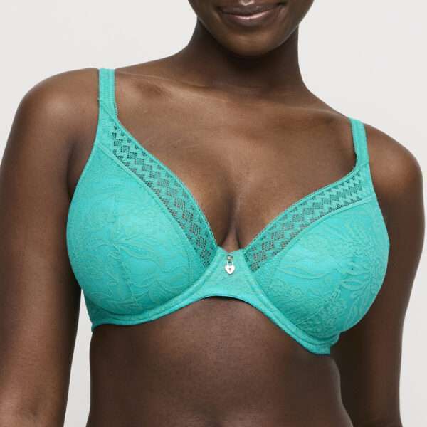 PALERMO Sunny Teal plunge bh halve mousse cups