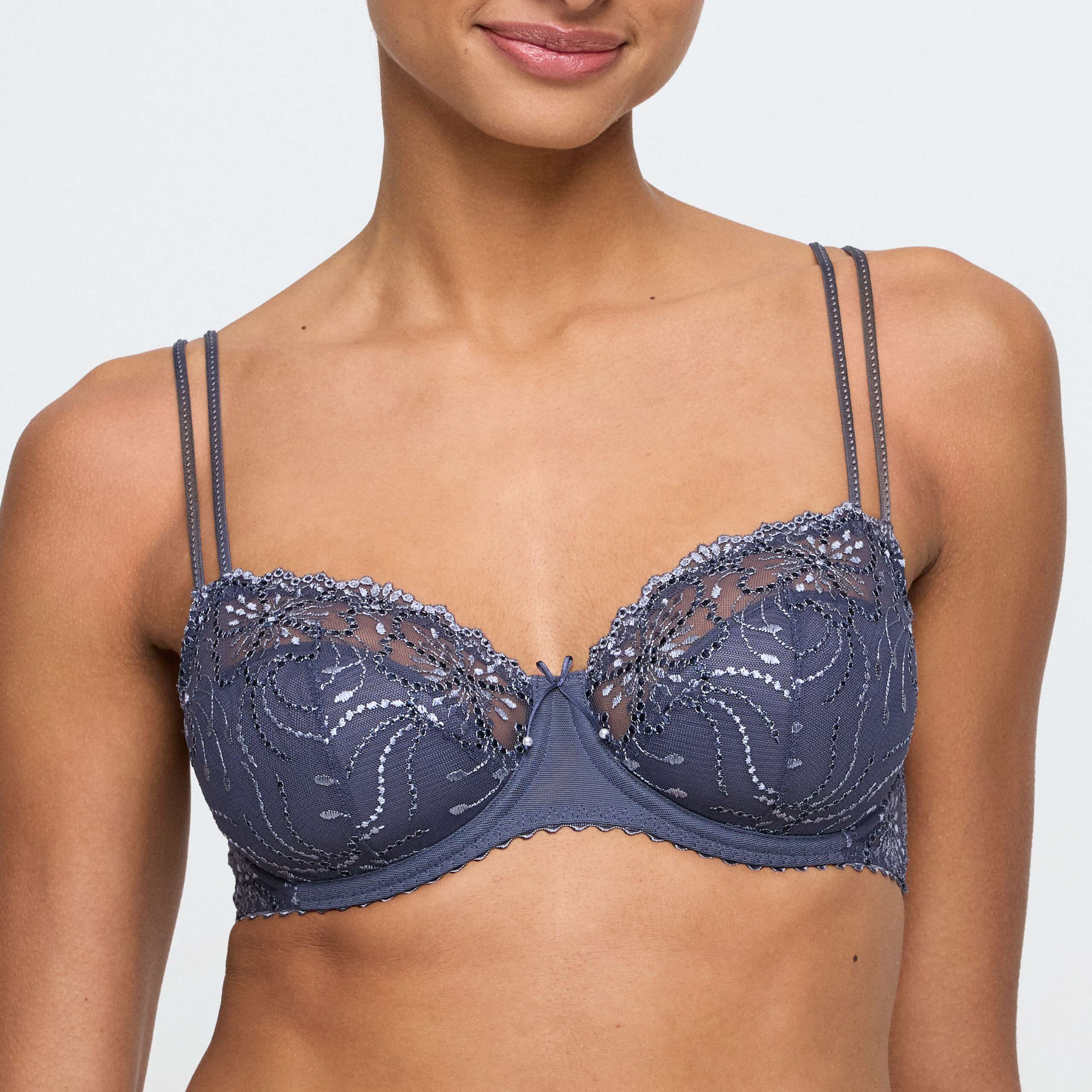 JANE blue shadow balconette halve mousse cups JANE blue shadow balconette halve mousse cups