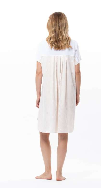 Slaapkleed beige/wit Slaapkleed beige/wit