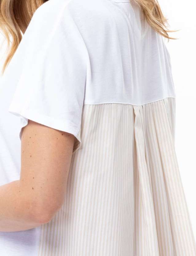 Slaapkleed beige/wit Slaapkleed beige/wit