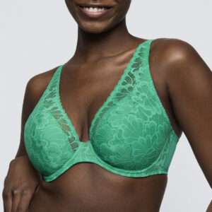 MOCUTO Vivid Green plunge bh halve mousse cups