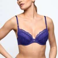 CERINA velvet blue push-up bh uitneembare pads