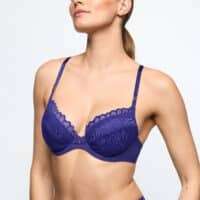 CERINA velvet blue push-up bh uitneembare pads