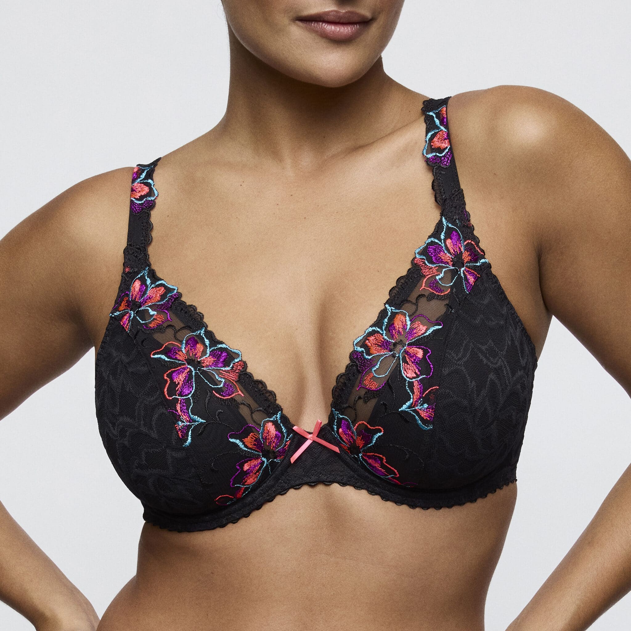 MIYARA Floral Eclipse plunge bh halve mousse cups