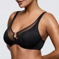 SHEARY zwart plunge bh halve mousse cups