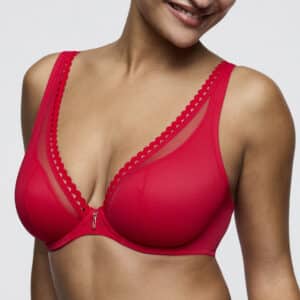 WOWGIRL true red plunge bh halve mousse cups